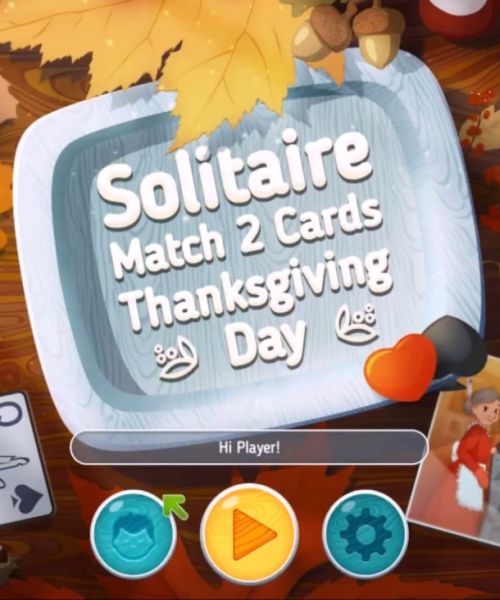 Solitaire Match 2. Cards Thanksgiving Day