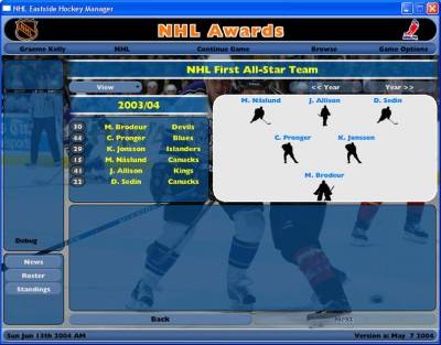 третий скриншот из NHL Eastside Hockey Manager 2005 + Чемпионат России