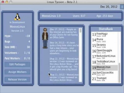 второй скриншот из Linux Tycoon
