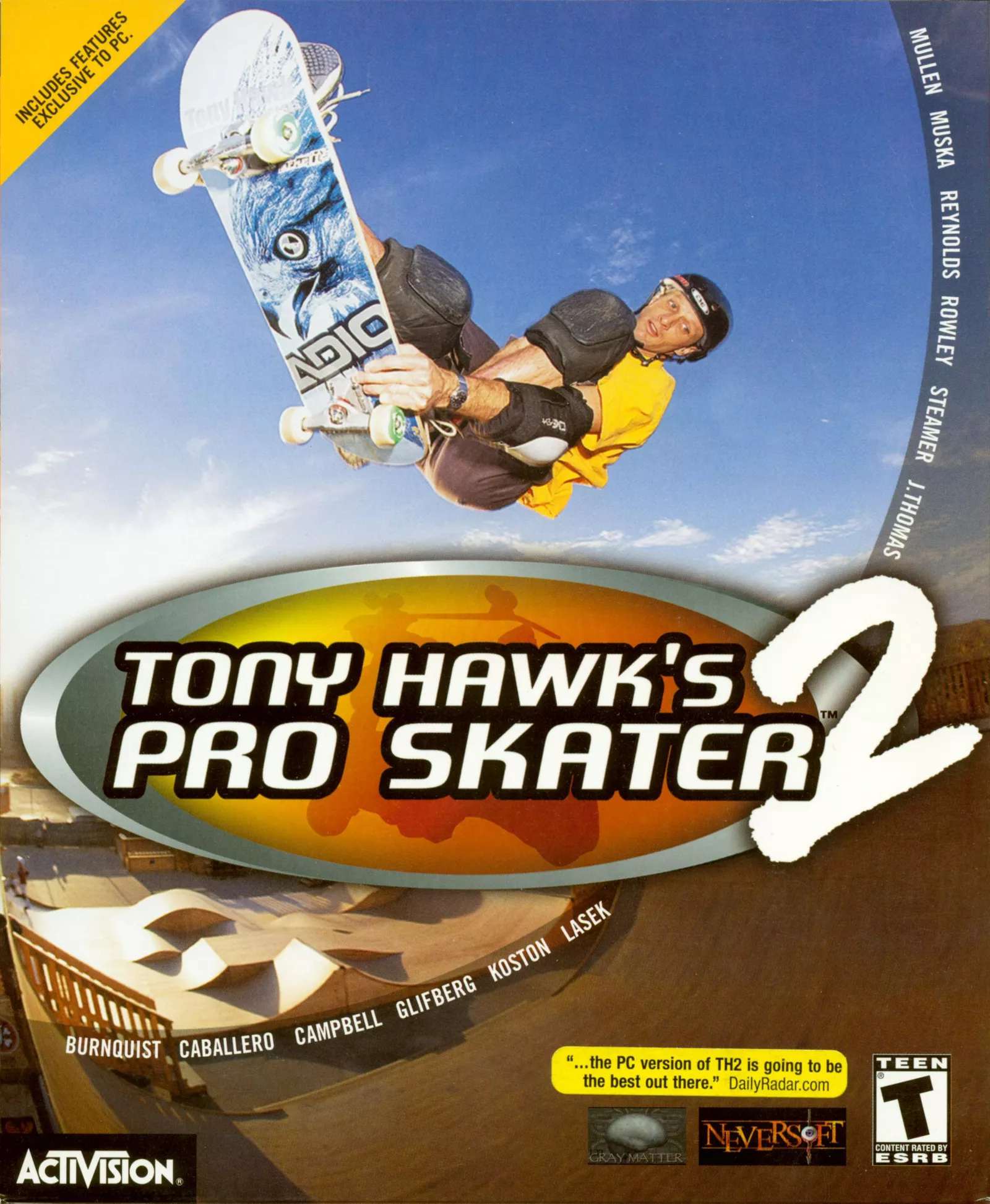 Обложка Tony Hawk's Pro Skater 2