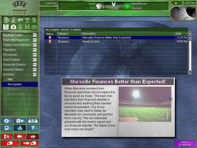 третий скриншот из UEFA Manager 2000