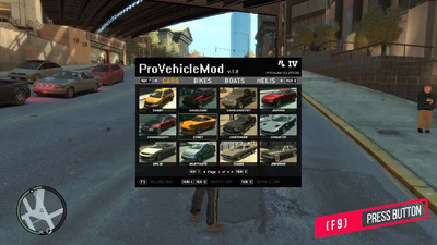 второй скриншот из Grand Theft Auto IV Mega Car Pack + Car Spawner + New Sounds + Xenon / GTA 4 80 установленных авто