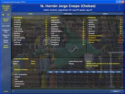 второй скриншот из Championship Manager 03-04