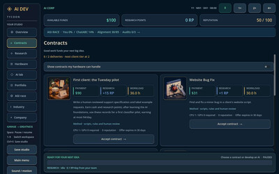 первый скриншот из AI Dev Tycoon